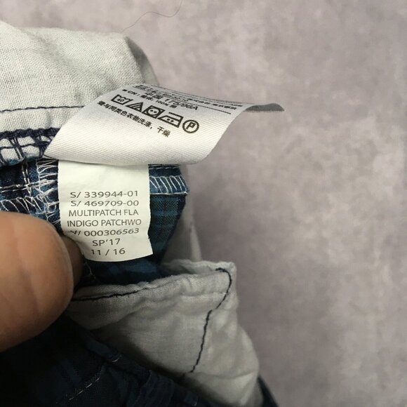 Gap Khakis Mens Quilted Patchwork Shorts size 38 Blue Flat Front Cotton Pockets - Picture 10 of 10